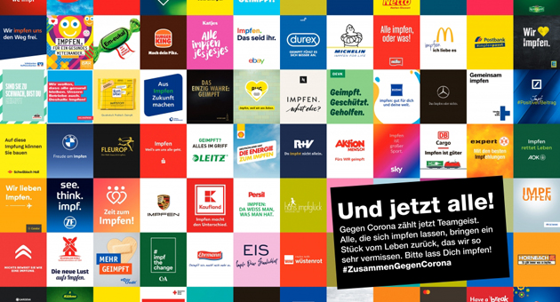 #ZusammenGegenCorona: Über 150 deutsche Unternehmen und Marken rufen zum Impfen auf -